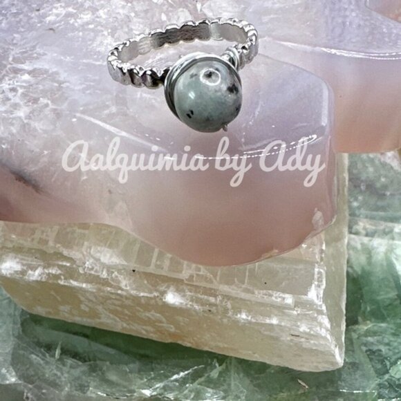 Sesame jasper silver ring - Picture 3 of 3